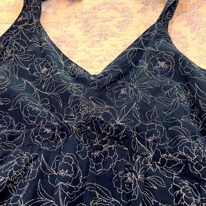 BEAUTIFUL Double Cloth Fabric Sundress Navy & White NWOT